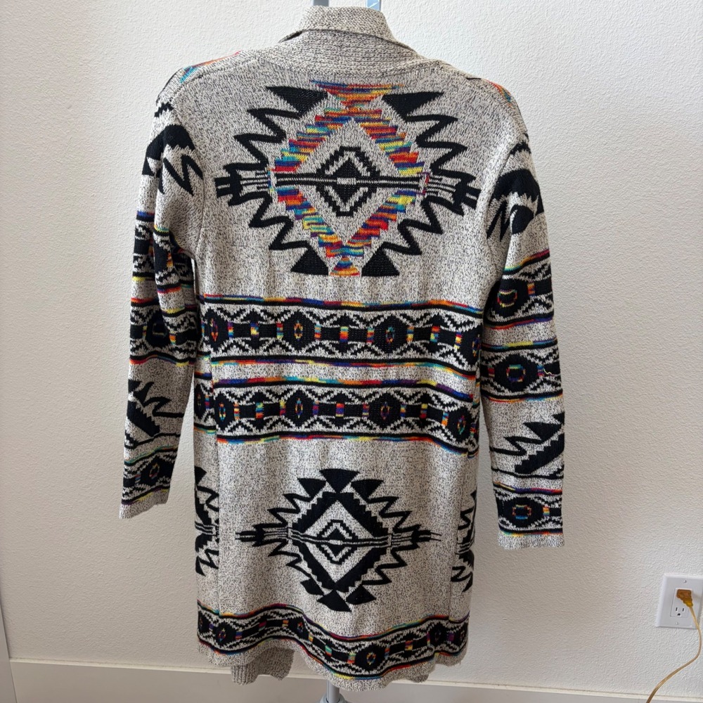 Northern Angel Cardigan Women L Multicolor Southwestern Aztec Longline